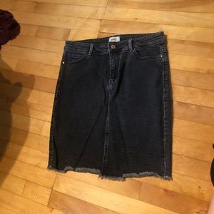black only denim skirt